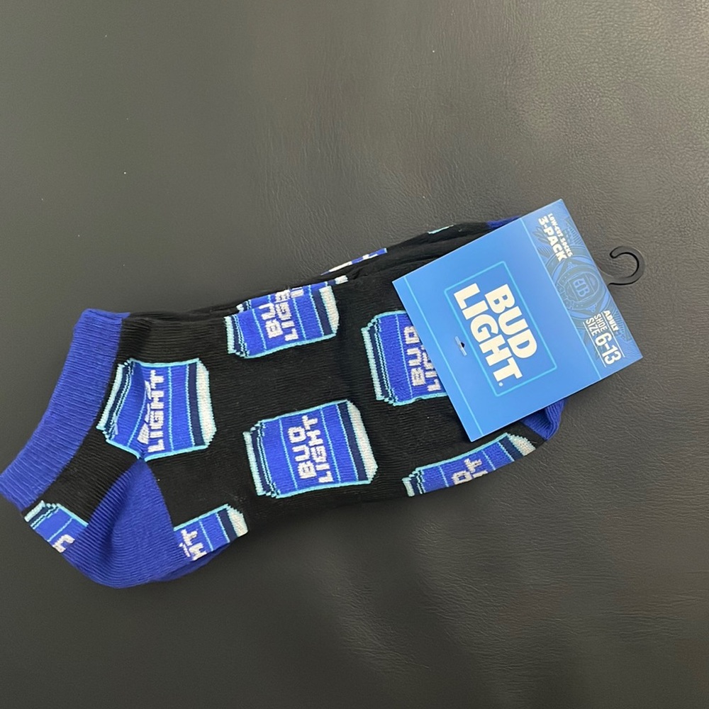 NWT three pack low cut Bud Light socks